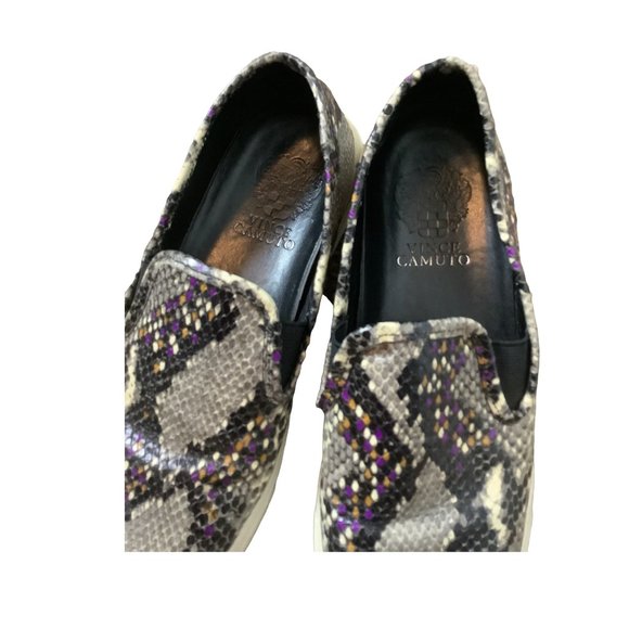 VINCE CAMUTO Black & Purple Snakeskin Print Comfy Slip On Shoes-Size 7 - Picture 6 of 11